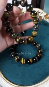 Vòng tay đá Mắt Hổ size 14 li kiểu mắt đại bàng 5A VIP tự nhiên không kén mệnh phong cách bản lĩnh chững chạc vòng tay nam | Hoa Minh Gem