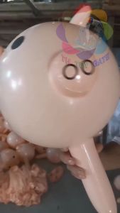Bong Bóng Hình Đầu Heo Bơm Hơi Trang Trí Tiệc Sinh Nhật Đồ Chơi Bóng Đầu Heo Dễ Thương