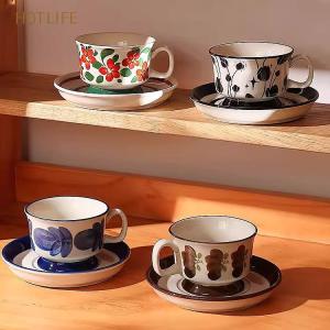 แก้วแก้วกาแฟและชุดจานรองเซรามิก250มล. สไตล์อเมริกัน