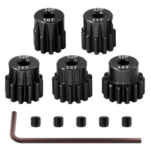 5pcs Steel Hardened 32P Pinion Gears 10T 11T 12T 13T 14T 3.175mm Shaft for Traxxas Arrma HSP HPI AXIAL Tamiya Losi 1/10 RC Car