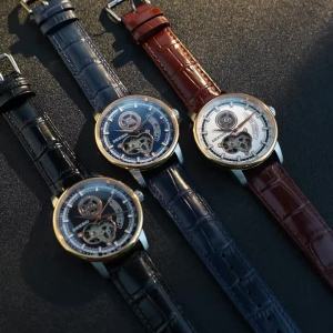 Deesio Automatic Mechanical Watch for Men Skeletonized 316L Stainless Steel Case 50M Water Proof Stylish Luminous Mens Watches