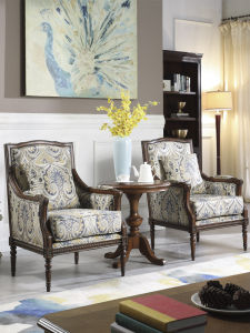 American Casual Couch Single Minimalist Fabric Wingback Chair Solid Wood Retro Bedroom Small Apartment Leisure Chair Shaped