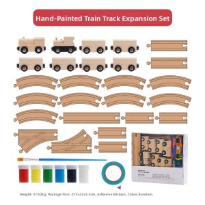 LEKU | DIY Color Wooden Track Train Set