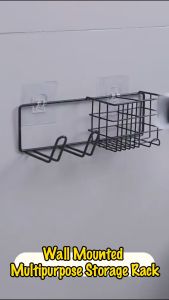 Wall Mounted Bathroom Shampoo Storage Shelves Shampoo Rack Hair Dryer Rack Toilet Storage Rack Rak Bilik Mandi Rak Tandas Bathroom Organizer