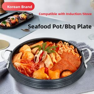 Korean Style Seafood Pot Stew Pot Cooking Pot Aluminum Alloy Material Commercial Use Gas And Induction Cooktop Universal