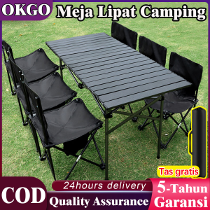 OKGO Meja Lipat Outdoor Aluminium Meja Lipat Portable Meja Lipat Camping Portable Folding Table