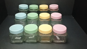Glass Storage Food Jar with Colorful Screw Lid