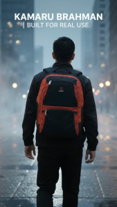 Kamaru Backpack BRAHMAN - 15L Capacity - Barstak Reinforcement - Water Resistant - Adjustable Straps - Motorcycle Friendly - One Bag. Limitless Possibilities.