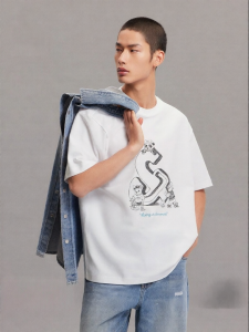 Jack Jones | Cartoon Animal Print Loose Pique Summer Tshirt