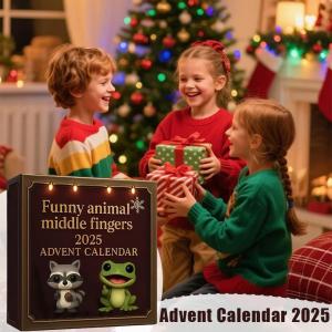 Funny Animals Advent Calendar Christmas Countdown Decor with Blind Box Acrylic Ornaments Humorous Xmas Tree Hanging