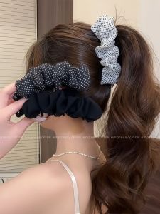 PINK EMPRESS | Dot Tulle Ruffles High Ponytail Claw Hair Clip