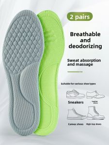ZUYINBULUO | Anti-Odor & Antibacterial Summer Shoe Insoles Black