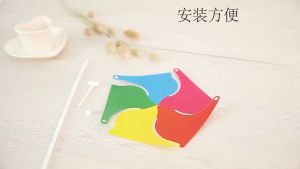 UMI 10pcs Hand Rainbow Windmill Plastic Stick Triple Wheel Spinner Pinwheel Garden Lawn Party Event Opening Toy Gift Kids 风车