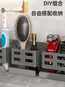 ชั้นวางของสำหรับห้องน้ำแบบติดผนัง กล่องเก็บของแบบไม่ต้องเจาะ ตู้สำหรับเก็บเครื่องมือสปา แปรงสีฟัน แปรงหวี เครื่องโกน