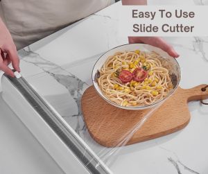 Cling Wrap Dispenser with Cutter | Comes with Suction Pads | Cling Wrap Cutter Kitchen Tool | Cling Wrap Holder | Baking Paper Cutter | Aluminium Foil Dispenser & Cutter