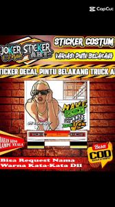 decal bak truk sticker truck pintu bak belakang truk variasi cutting printing bak truck custom desain