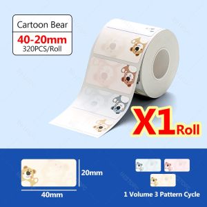 NIIMBOT B21 B1 Mini Portable Printer 1 Roll Waterproof Color Sticker Self-adhesive Cartoon Pattern Tag Paper For B1/B21/B203/B3S
