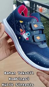 Sepatu Sekolah Anak Laki Laki TK PAUD SD Karakter Ando Supramix Sneaker Anak2 Perekat Tempel