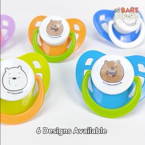 We Bare Bears 0-12M 1pcs Puting Bayi / Baby Soft Silicone Orthodontic Soother Pacifier Flat Head BPA Free 30444 WBB