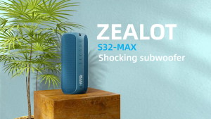 ZEALOT S32MAX Portable Bluetooth Speaker 10W 1500mAh Mini Powerful Bass Wireless Sound Box TWS Stereo Bluetooth 5.0 Dual Speaker Support AUX Input For Desktop Travel Home Daily Entertainment