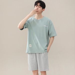 MiiOW | Mens Summer Sleepwear Short Sleeve Comfortable Breathable Short Pants Outwear Home Clothes MiiOW Cat Person New 2025