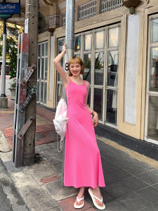 ChenMiFan Knitted Lace Dress Womens Waist-Cinching Date Night Long Skirt Casual A-Line Silhouette Summer Cotton No-Sleeve