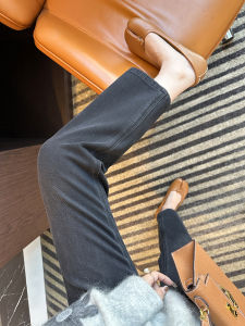 Womens High Waist Straight Leg Denim Jeans Four Way Stretch Slim Fit Nine Crop French Bread Style Casual Autumn New Arrival