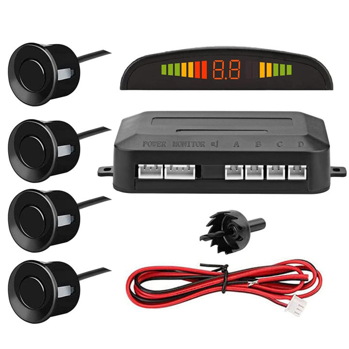 Car Parking Sensor Rear Reversing Radars System With 4 Parking Sensors Distance Detection Lcd 0580