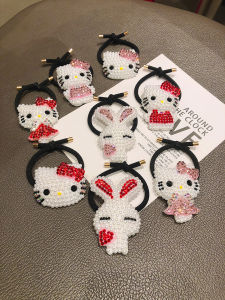 ริบบิ้นผมประดับเพชร รูปกระต่ายน่ารัก ทรงยืดหยุ่นสูง สำหรับผู้หญิง สไตล์เกาหลี แบรนด์ Fiman วัสดุอื่นๆ