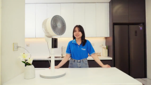 Quạt Điện (Quạt Đứng) Kosmen Eco Model ECO-F40AI-W Màu Trắng Quạt Thông Minh 12 Cấp Độ Gió Riêng Biệt - Bảo Hành 12 Tháng