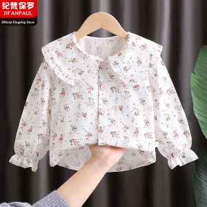 Long Sleeve Spring Autumn New Princess Floral Girls Shirt