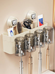 Giá Để Chổi Đánh Răng Gắn Tường Bằng Van Bơm Không Cần Đục Lỗ Giá Để Đồ Vệ Sinh Phòng Tắm Kiểu Scandinavia Phong Cách Kem