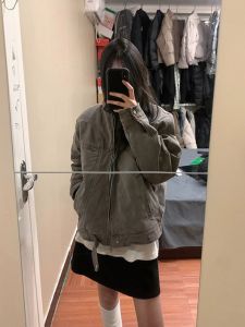 Áo Khoác Denim Ngắn Mùa Xuân Thu Cho Nam Áo Khoác Công Sở Cổ Đứng Thường Ngày Bằng Polyester Dài Tay Áo Khoác Ngoài