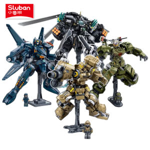 Sluban Military Robot Drive Model Science Fiction Future Wars Armed Support Building Blocks Educational Toy for Children