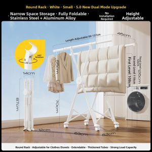 MINGZHI | Folding & Telescopic Clothes Drying Rack
