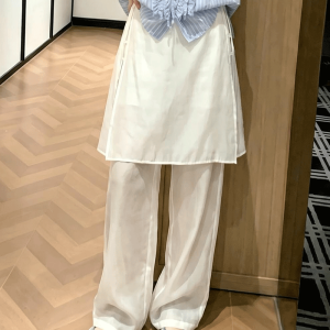 Shalldoer | Korean Style Stripe Slimming Vest and Wide Leg Trousers Set