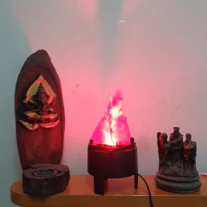 โคมไฟปลอม ลดPM2.5 ตะเกียงพายุไฟฟ้า คบเพลิงไฟฟ้า เปลวไฟ LED ใช้กำลังไฟ3W พร้อมพัดลม7ใบพัดสะบัดผ้าไหมเหมือนไฟจริง