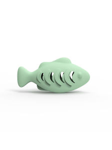 Fish-Shaped Cat Chew Toy - Dental Treat Dispenser Puzzle Safe Silicone No Battery Interactive Pet Snack Game