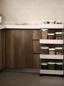 3 Tier Slim Rolling Storage Cart Narrow Gap Organizer PP Plastic Trolley With Wheels For Kitchen Bathroom Living Room Storage