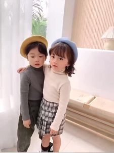 เสื้อกันหนาวเด็ก คอเต่า คอสูง ขนาด 120-160 เด็กผู้ชาย เด็กผู้หญิง ผ้าสำลี หนานุ่ม กันหนาวได้ดี