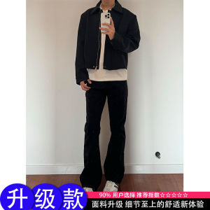 กางเกงยีนส์ทรงตรงเอวสูงผู้ชาย สไตล์อเมริกัน ทรงหลวม กางเกงขายาวทรงตรง ทรงหลวม ทรงหลวม ทรงหลวม