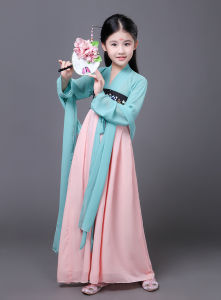 New Girls Ancient Costume Classical Chest-High Dress Tang Dynasty Imperial Concubine Show Performance Costume Childrens Fairy Dress Hanfu