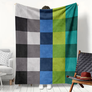 1PC Blanket Colorful Block Checkerboard Flannel Thin blankets for Home Car Naps Camping Festival Perfect gifts four season use