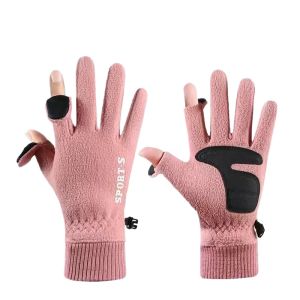 Men Winter Thermal Fleece Gloves Thickened Warm Ultra Outdoor Sports Cycling Skiing Windproof Cold Weather Driving Gloves