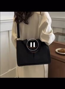 ASCENSION FASHION Korean Style Women Bag Tote Bag Student Canvas Bag Shoulder Bag Messenger Bag Black White Totebag