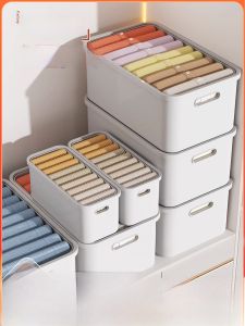 Plastic Clothes Storage Box Drawer Style Covered Layered Organizer for Pants Underwear Home Wardrobe Closet Storage Box