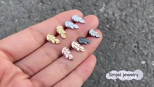 Thời Trang Nhỏ Monstera Lá Bông Tai Đinh Cặp Thép Không Gỉ Bohemia Hình Trái Tim Nữ Trang Sức Phụ Kiện Quà Tặng