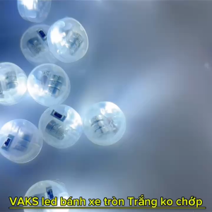 Combo 5 cái Đèn LED mini - Bánh xe tròn phát sáng màu TRẮNG ko chớp- pin có sẵn trong đèn