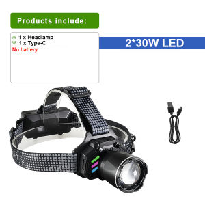 Ultra Powerful LED Headlamp Rechargeable Sensor Headlight Long Range 2000M Head Flashlight High Power Fishing Hunting Head Torch
