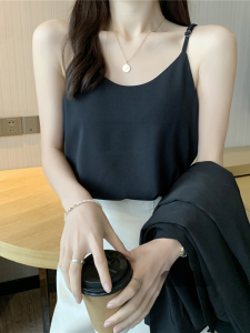 เสื้อกั๊กผู้หญิงแขนกุดผ้าชีฟองหลวมๆ ฤดูร้อน ด้านหลังสวยงาม เสื้อชั้นในแบบปรับได้ ชุดทำงาน ชุดทำงาน ชุดทำงาน